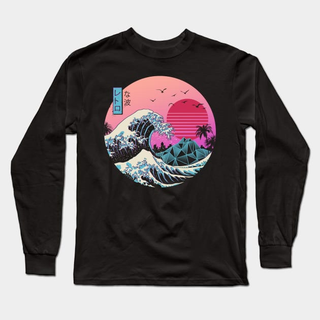Great Retro Wave Long Sleeve T-Shirt by Vincent Trinidad Art